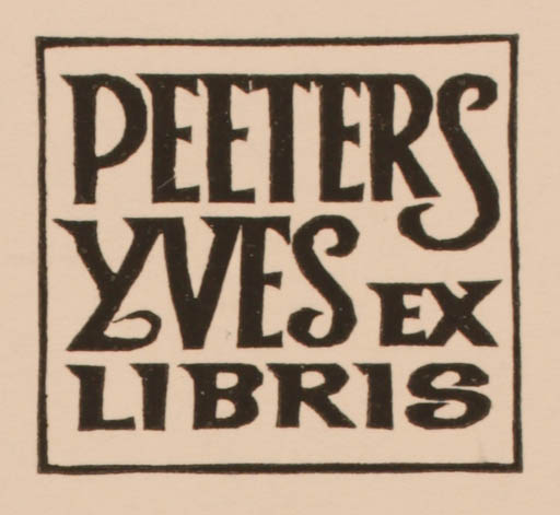 Exlibris by Ottmar Premstaller from Austria for Peeters Yves - Text/Writing 