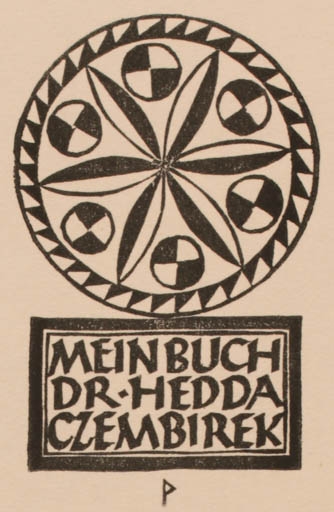 Exlibris by Ottmar Premstaller from Austria for Dr. Hedda Czembirek - 