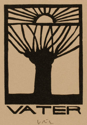 Exlibris by Axel Vater from Germany for Axel Vater - Sun Tree 