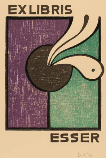 Exlibris by Axel Vater from Germany for Alfred Esser - Abstract 