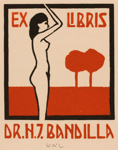 Exlibris by Axel Vater from Germany for Hans-Joachim Bandilla - Woman 