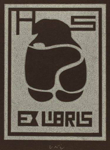 Exlibris by Axel Vater from Germany for Helga Schroth - Leda and the Swan 