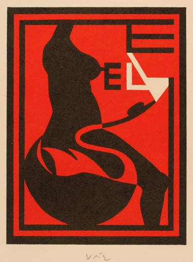 Exlibris by Axel Vater from Germany for Vera Bachmann-Ernsting - Leda and the Swan 