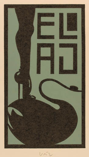 Exlibris by Axel Vater from Germany for A. J. - Leda and the Swan 