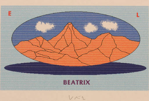 Exlibris by Axel Vater from Germany for Beatrix Vater - Mountain 