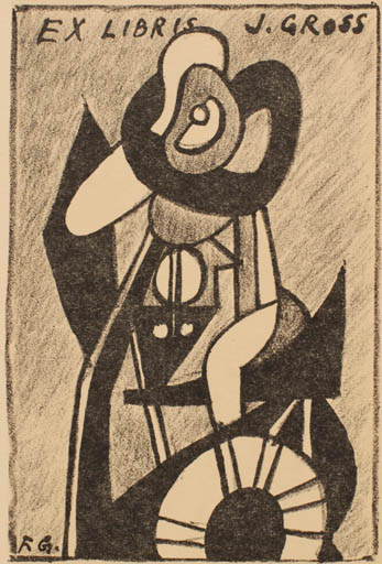 Exlibris by Frantisek Gross from Czech Republic for J. Gross - Abstract 