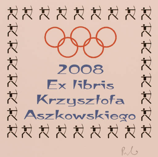 Exlibris by Rajmund Aszkowski from Poland for Krzysztofa Aszkowskiego - Sport/game 