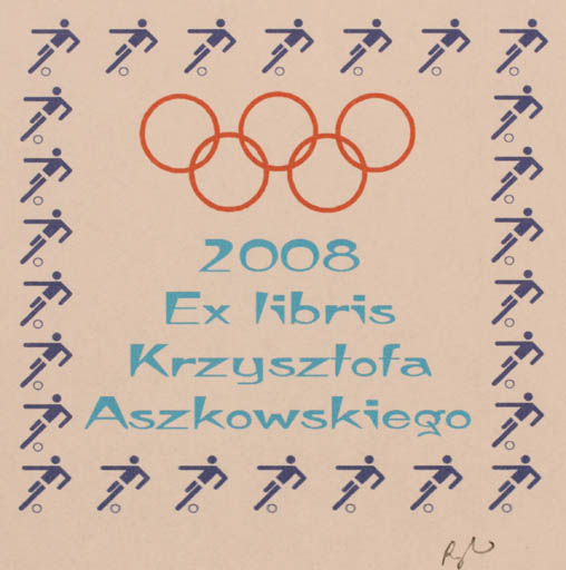 Exlibris by Rajmund Aszkowski from Poland for Krzysztofa Aszkowskiego - Sport/game 