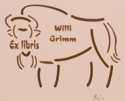 Exlibris by Rajmund Aszkowski from Poland for Willi Grimm - Fauna 