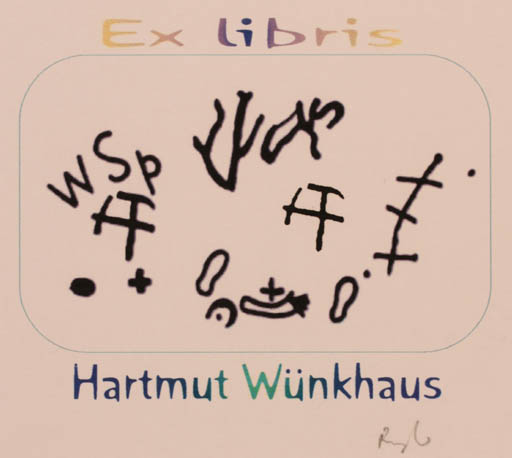 Exlibris by Rajmund Aszkowski from Poland for Hartmut Wünkhaus - Abstract 