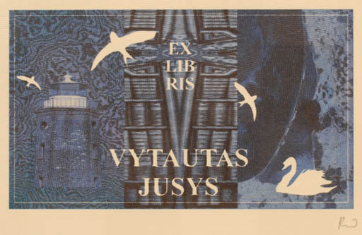 Exlibris by Rajmund Aszkowski from Poland for Vytautas Jusys - Book 