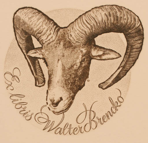 Exlibris by Werner Pfeiler from Austria for W. Brencko - Fauna 