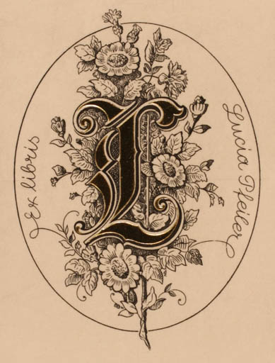 Exlibris by Werner Pfeiler from Austria for Lucia Pfeiler - Flower Monogram 