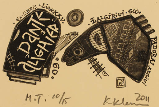 Exlibris by Klemensas Kupriunas from Lithuania for ? ? - Abstract Literature 