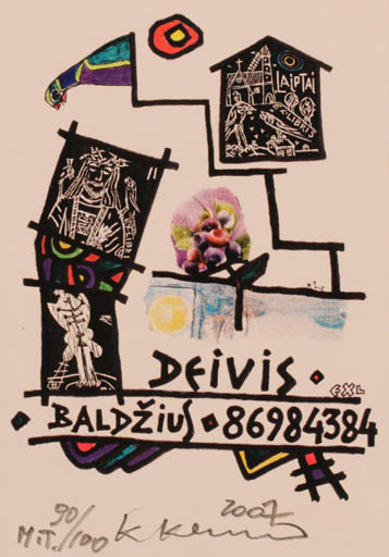 Exlibris by Klemensas Kupriunas from Lithuania for Deivis Baldzius - Abstract 