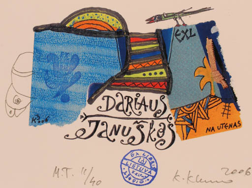 Exlibris by Klemensas Kupriunas from Lithuania for Dariaus Januskas - Abstract 