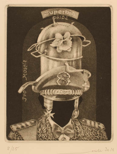 Exlibris by Ivo Mosele from Italy for Ivo Mosele - Military/War Surrealism 