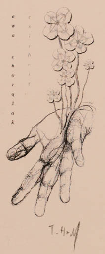 Exlibris by Tomasz Hankus from Poland for Ewa Chorazak - Flower Hand(s) 