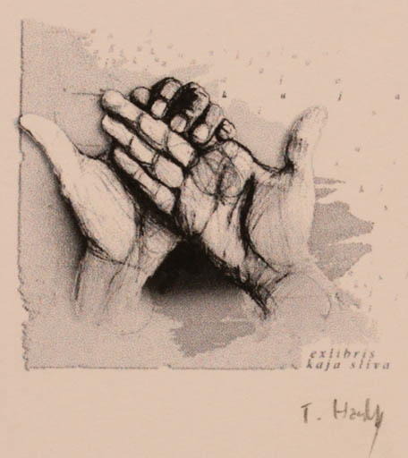 Exlibris by Tomasz Hankus from Poland for Kaja Sliva - Hand(s) 