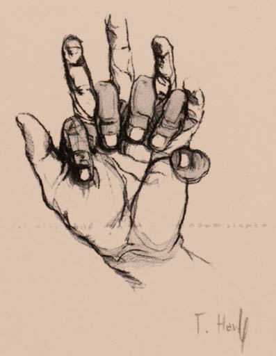 Exlibris by Tomasz Hankus from Poland for ? ? - Hand(s) 