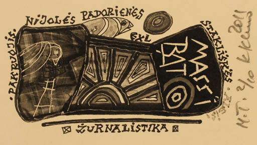 Exlibris by Klemensas Kupriunas from Lithuania for Nijole Padoriene - Abstract 