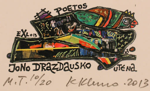 Exlibris by Klemensas Kupriunas from Lithuania for Jono Drazdausko - Abstract Literature 