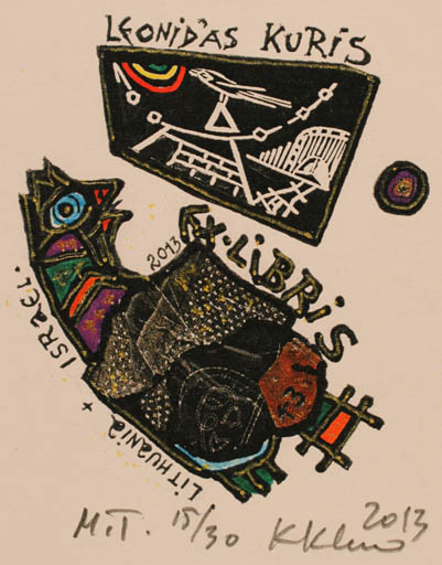 Exlibris by Klemensas Kupriunas from Lithuania for Leonid Kuris - Abstract 