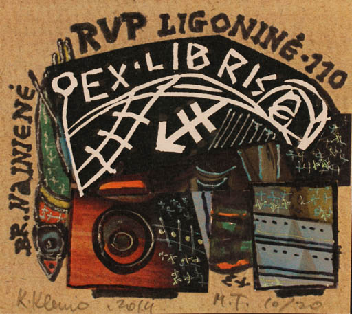 Exlibris by Klemensas Kupriunas from Lithuania for ? Nainiene - Abstract 