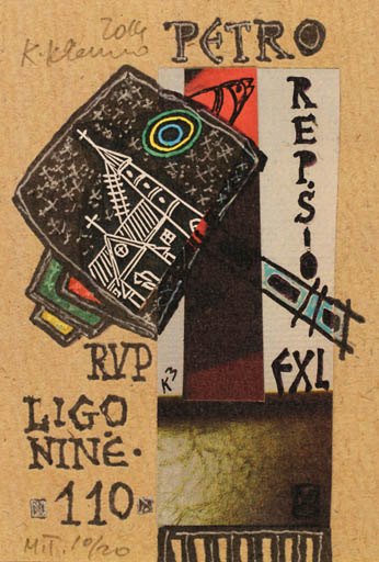 Exlibris by Klemensas Kupriunas from Lithuania for Petro Repsio - Abstract 