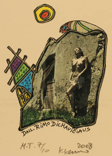 Exlibris by Klemensas Kupriunas from Lithuania for Rimantas Dichavicius - 