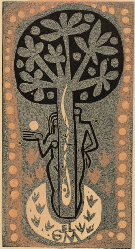 Exlibris by Miroslav Houra from Czech Republic for ? G. M. - Adam and Eve Religion 