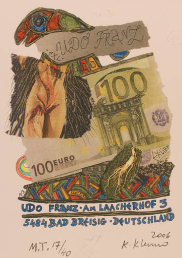 Exlibris by Klemensas Kupriunas from Lithuania for Udo Franz - Abstract 