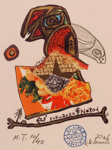 Exlibris by Klemensas Kupriunas from Lithuania for Eli Furuberg - Abstract 