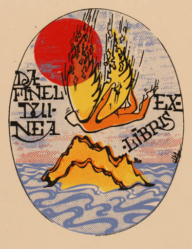 Exlibris by Eduardo Dias Ferreira from Portugal for Dafinel Duniea - Mythology Sun 