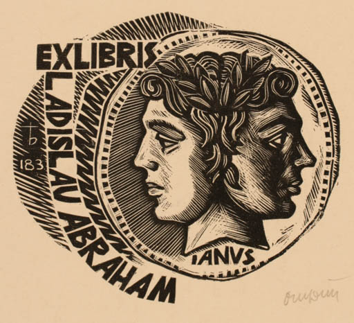 Exlibris by Oriol M. Divi from Spain for Abraham Ladislau - Mythology 