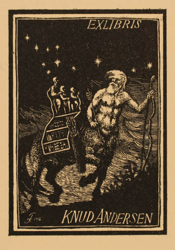 Exlibris by Thomas Arnel from Denmark for Knud Andersen - Mythology 