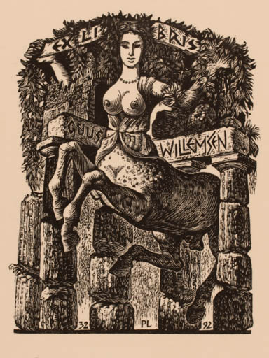 Exlibris by Peter Lazarov from Poland for Guus Willemsen - Mythology 