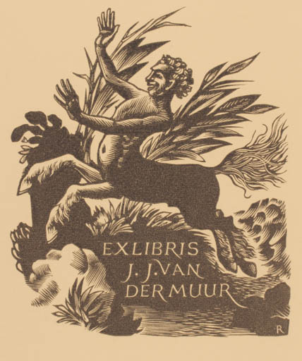 Exlibris by Pam Georg Rueter from Netherland for J. J. van der Muur - Mythology 