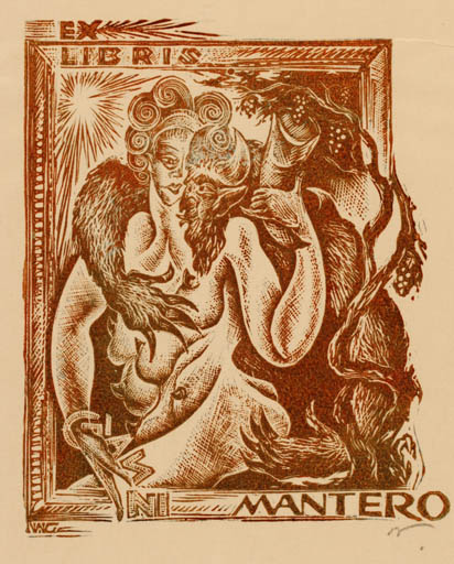 Exlibris by Wladimir G. Gontsjarow from Russia for Gianni Mantero - Mythology Pan/Faun 