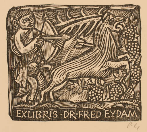 Exlibris by Herbert S. Ott from Germany for Dr. Fred Eydam - Mythology 