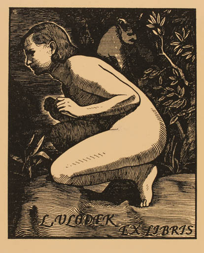 Exlibris by Ladislav Vlodek from Czechoslovakia for Ladislav Vlodek - Woman 