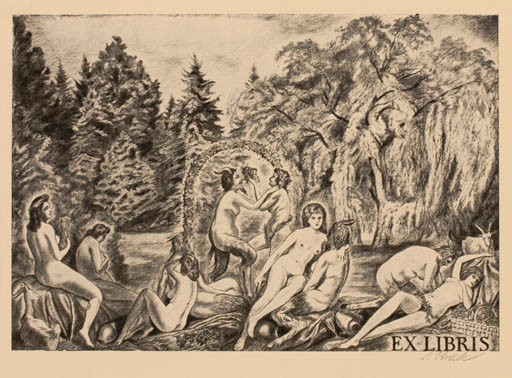 Exlibris by Ladislav Vlodek from Czechoslovakia for ? ? - Mythology 