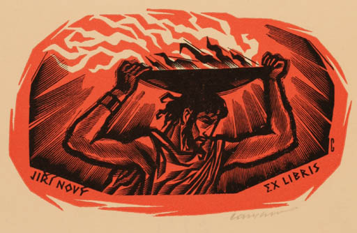 Exlibris by Vojtech Cinybulk from Czechoslovakia for Jiri Novy - Mythology 