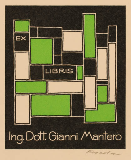 Exlibris by Roland Roveda from Austria for Gianni Mantero - Abstract 