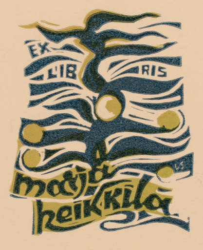 Exlibris by Leida Soom from Estonia for Marja Heikkila - Abstract 