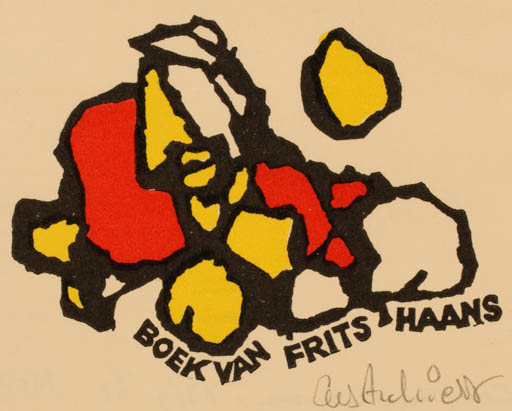 Exlibris by Cees Andriessen from Netherland for Frits Haans - 