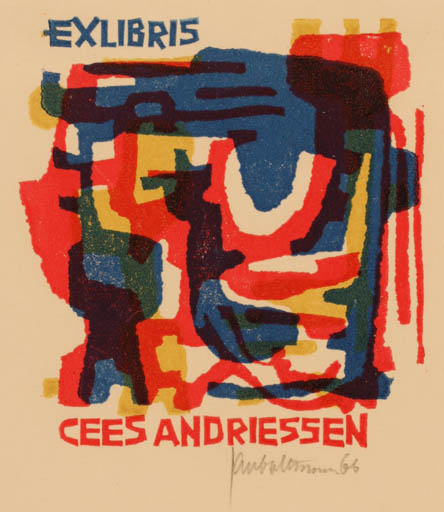 Exlibris by Jan Battermann from Netherland for Cees Andriessen - Abstract 