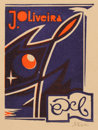 Exlibris by Lew Beketow from Russia for Jorge Oliveira - Abstract 