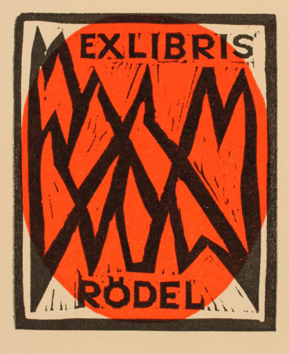 Exlibris by Jørgen Broch from Denmark for Klaus Rödel - Abstract 