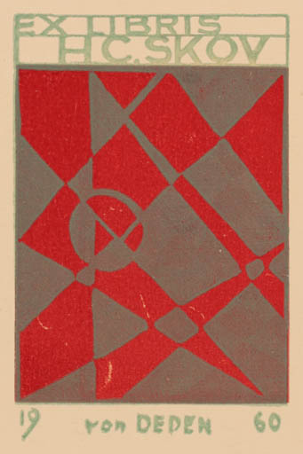 Exlibris by Erik Brønsdorff von Deden from Denmark for Henry Carlo Skov - Abstract 